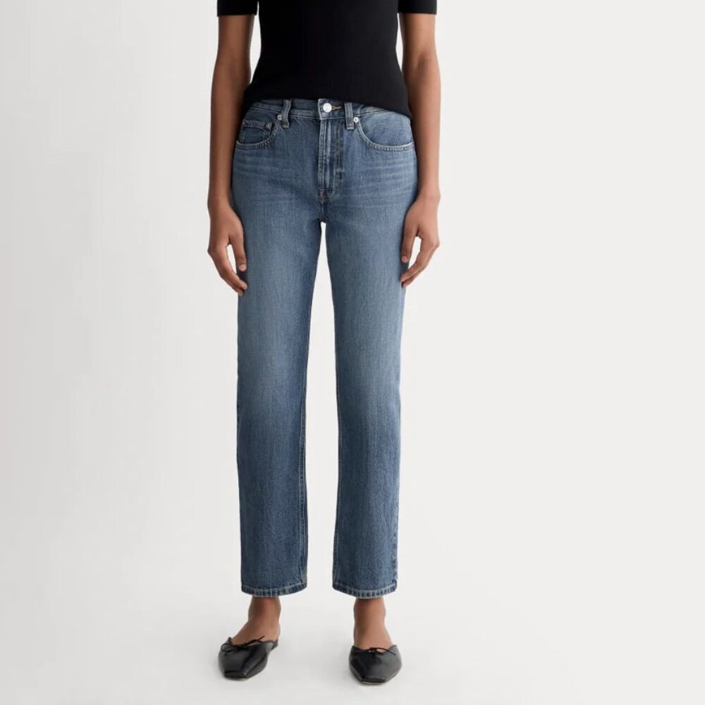 NEW NWT! EVERLANE THE SUPER-SOFT RELAXED JEAN STRAIGHT LEG ANKLE MID-RISE sz 23